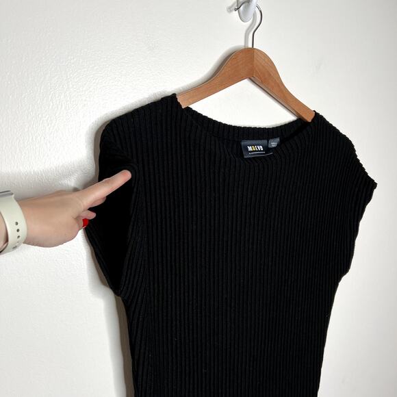 Maeve Ribbed Black Dress - Picture 4 of 5